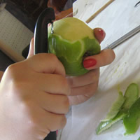 peeling apple